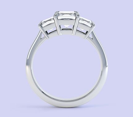 Three stone princess cut engagement ring Trinity