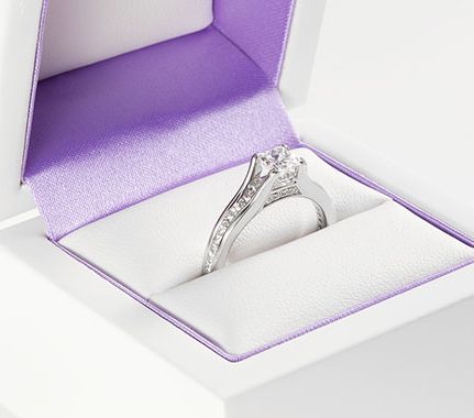 Diamond shoulder engagement rings - channel set Passerelle