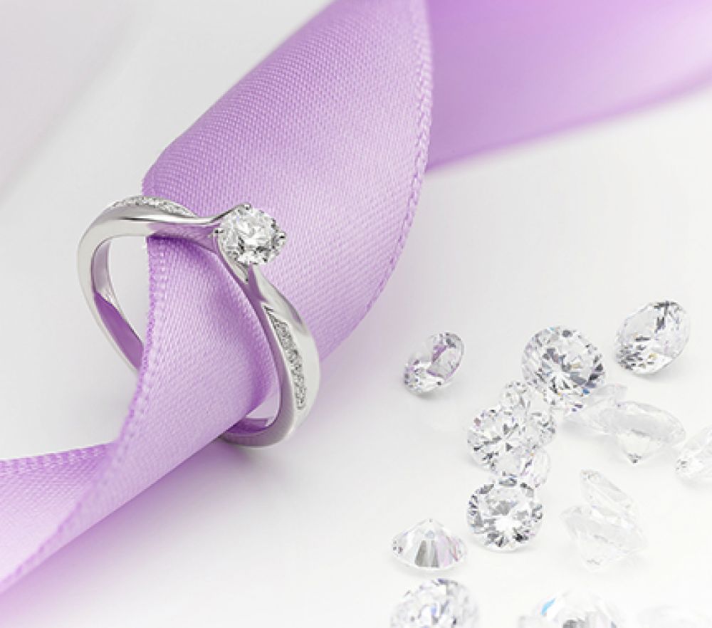 Engagement rings with diamond shoulders