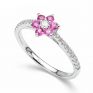 Pink Sapphire and Diamond Orchid Flower Ring Pink Sapphire and Diamond Orchid Flower Ring