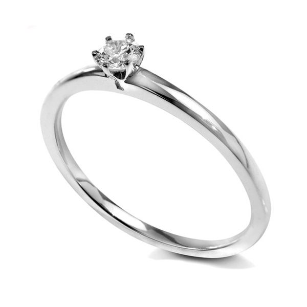 Petite 6 Claw Tiffany Style Solitaire Engagement Ring Main Image