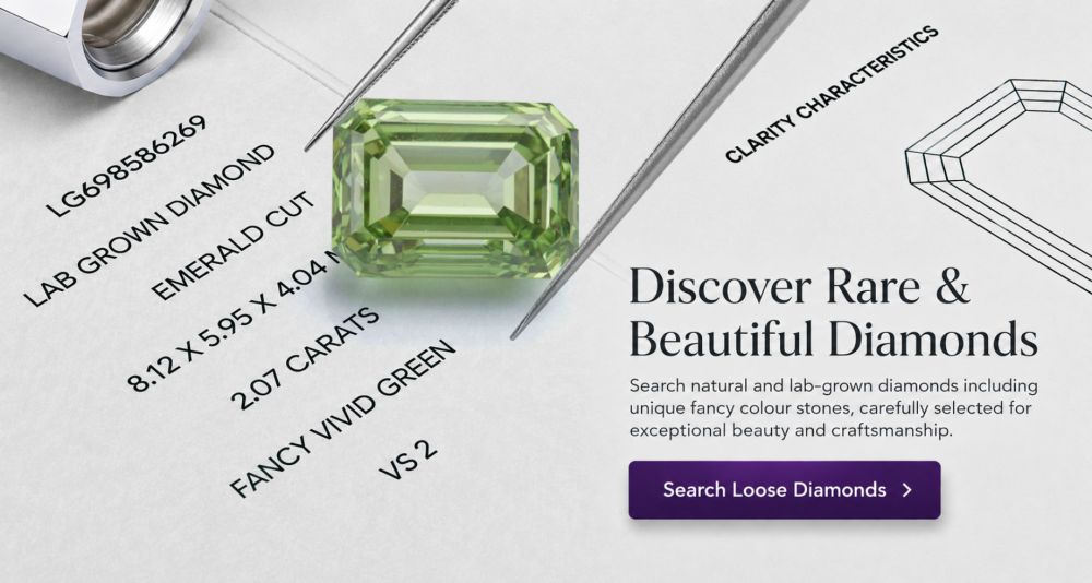 Search natural and fancy diamonds including fancy colours on our online diamond search
