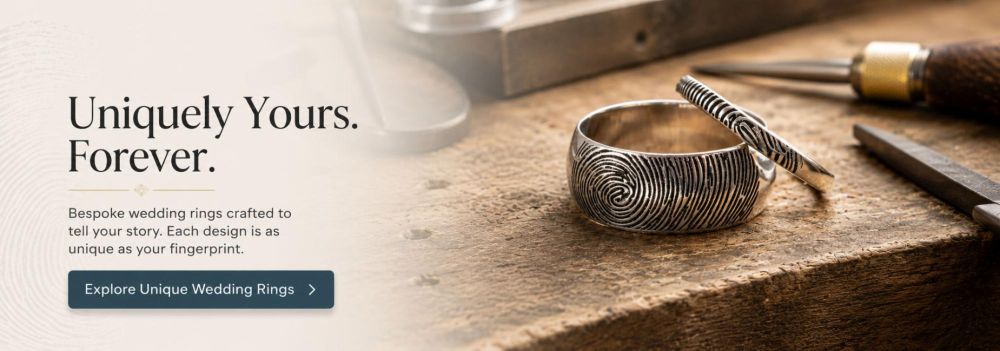 Unique wedding rings. Bespoke wedding rings as unique as your fingerprint.