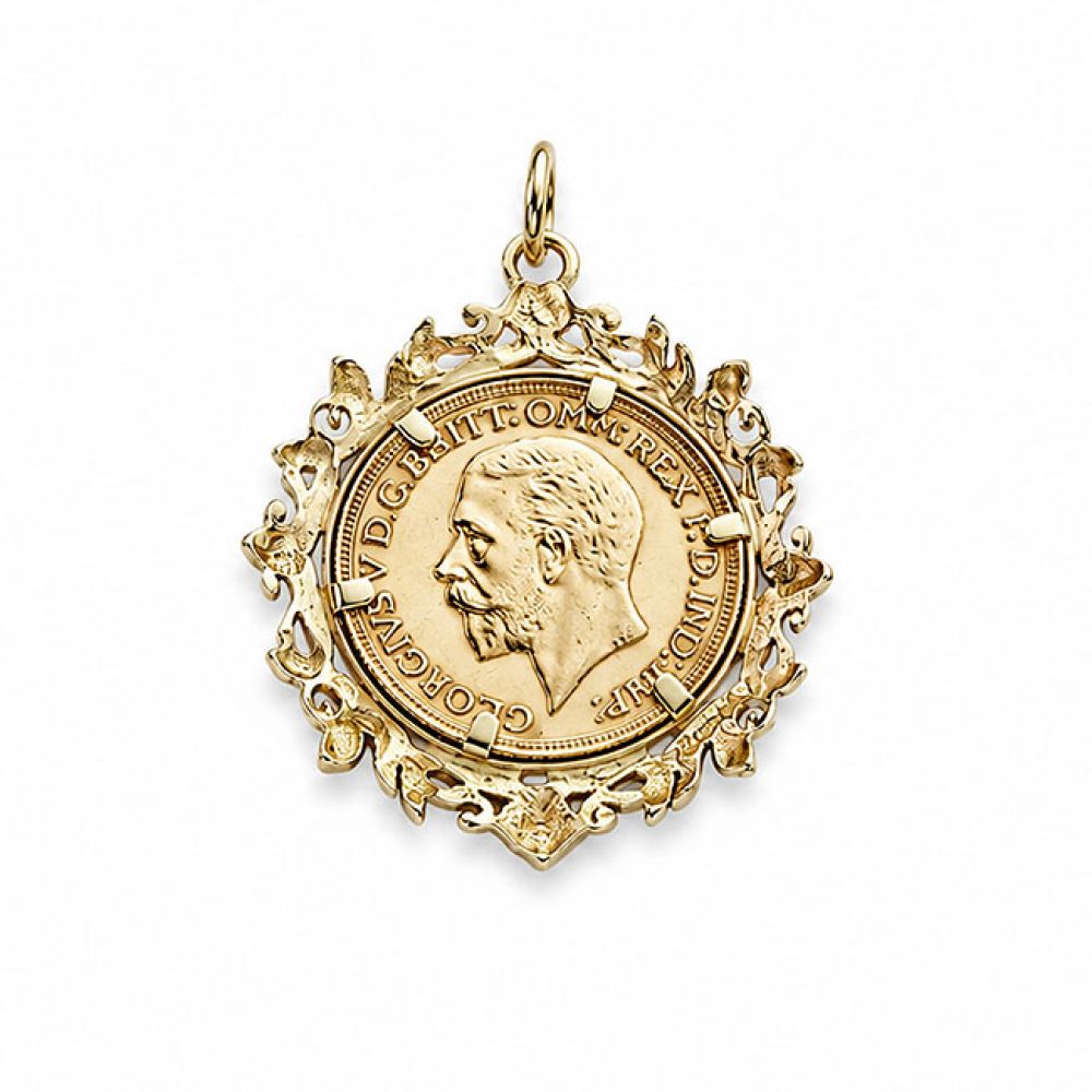 1930 Gold Sovereign Necklace reverse view