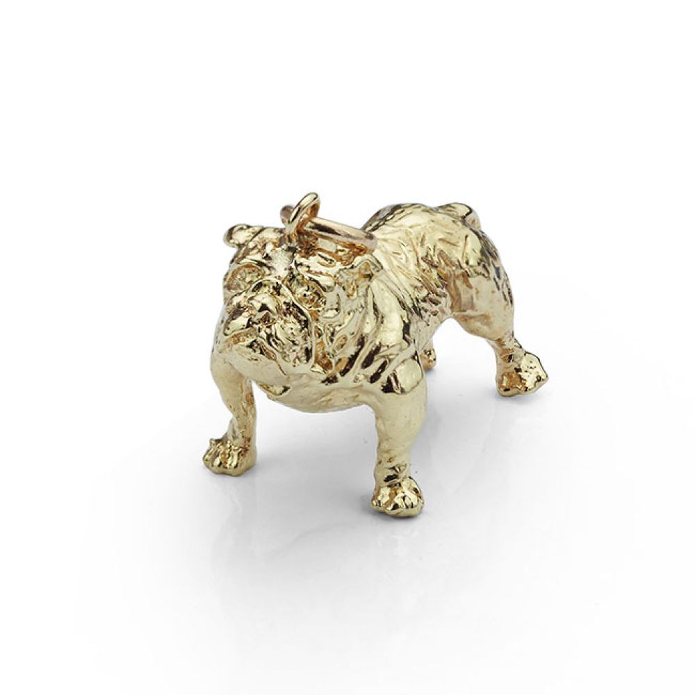 Pre-Loved Vintage Gold Bulldog Charm Front View