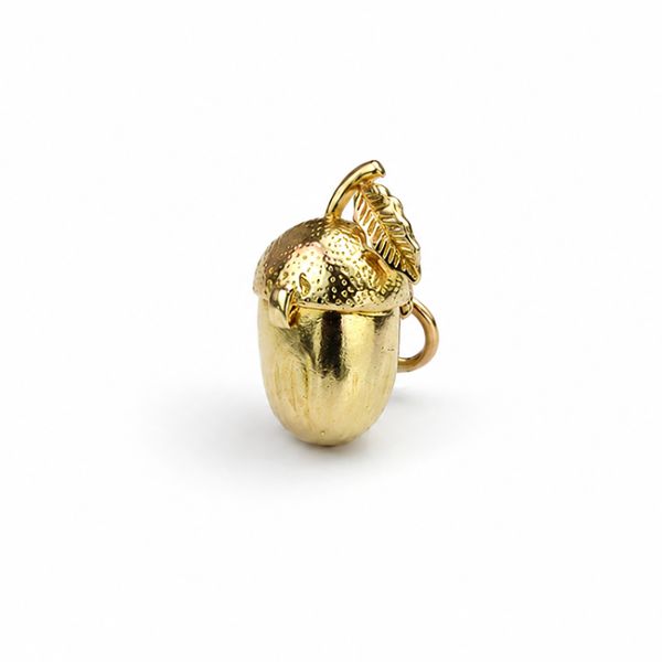 Yellow Gold Opening Acorn & Squirrel Charm Main Image
