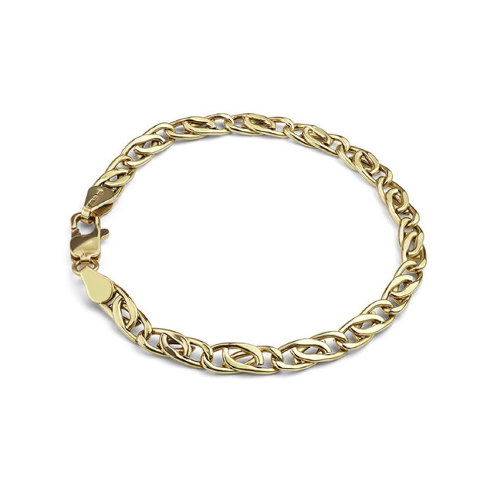 18ct Yellow Gold Pre-Loved 8-Inch Japanese Double Curb Bracelet