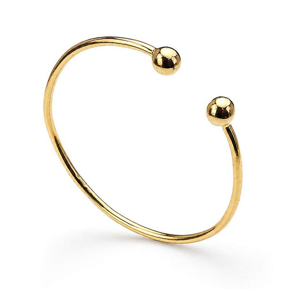 Pre-loved 22ct Yellow Gold Torque Ball Bangle on White Background