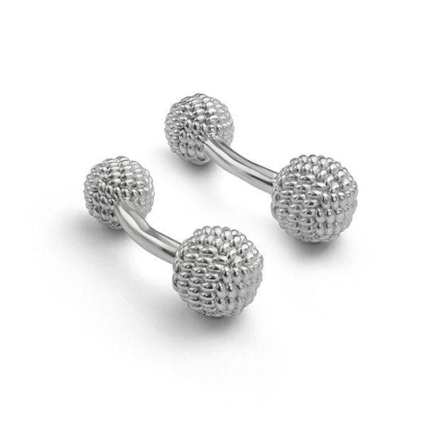 Bespoke Rope Knot Silver Cufflinks Main Image