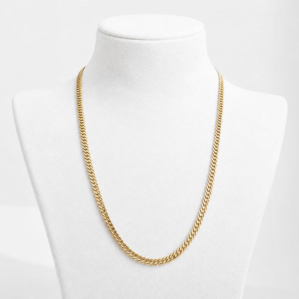 22ct Yellow Gold Close Link Curb Chain Front View