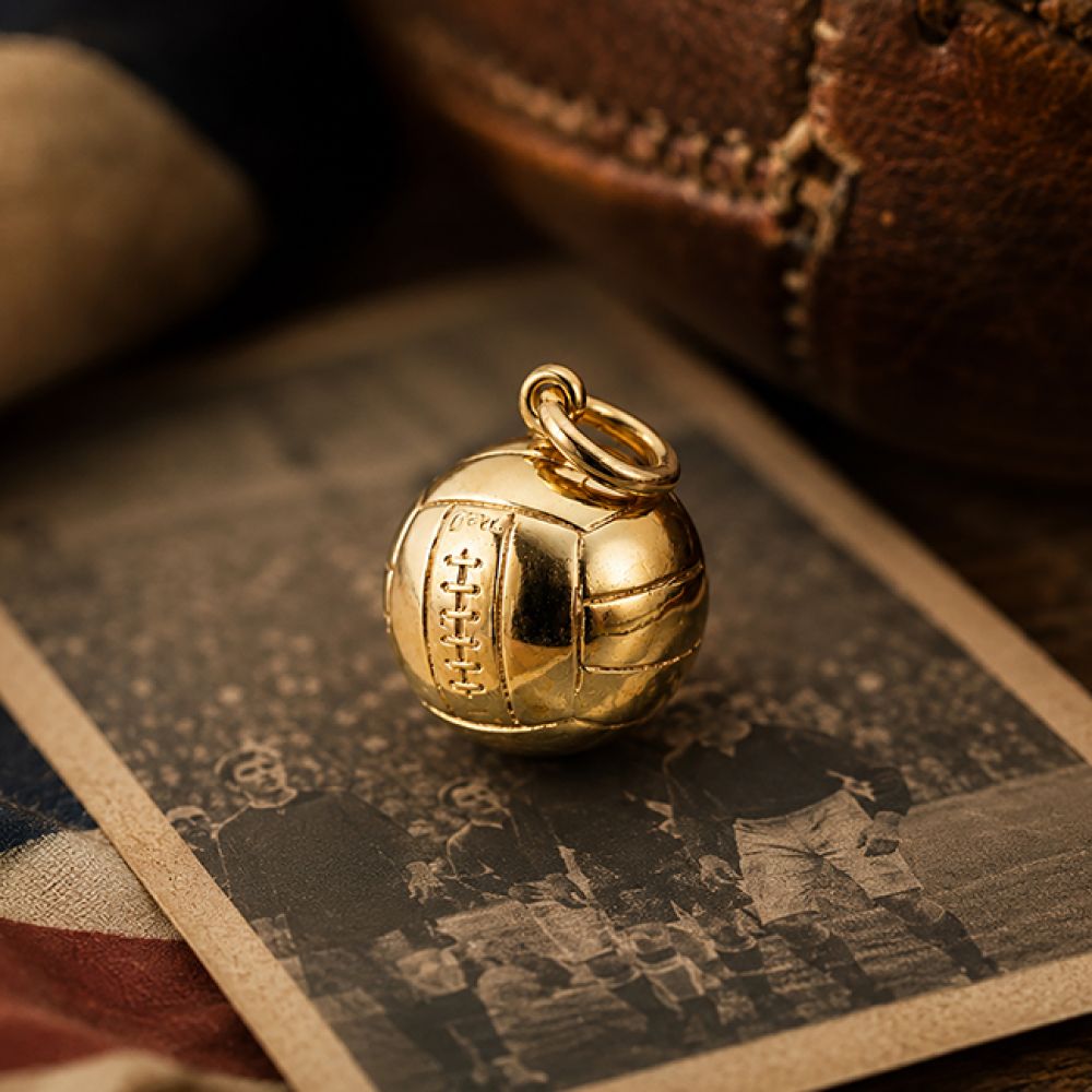 1957 Vintage 9ct Yellow Gold Football Charm