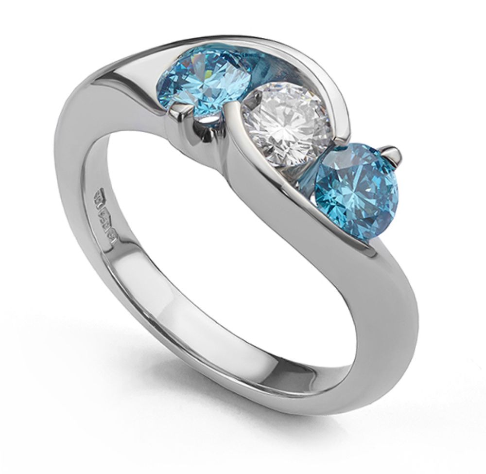 Isabella blue diamond engagement ring main view