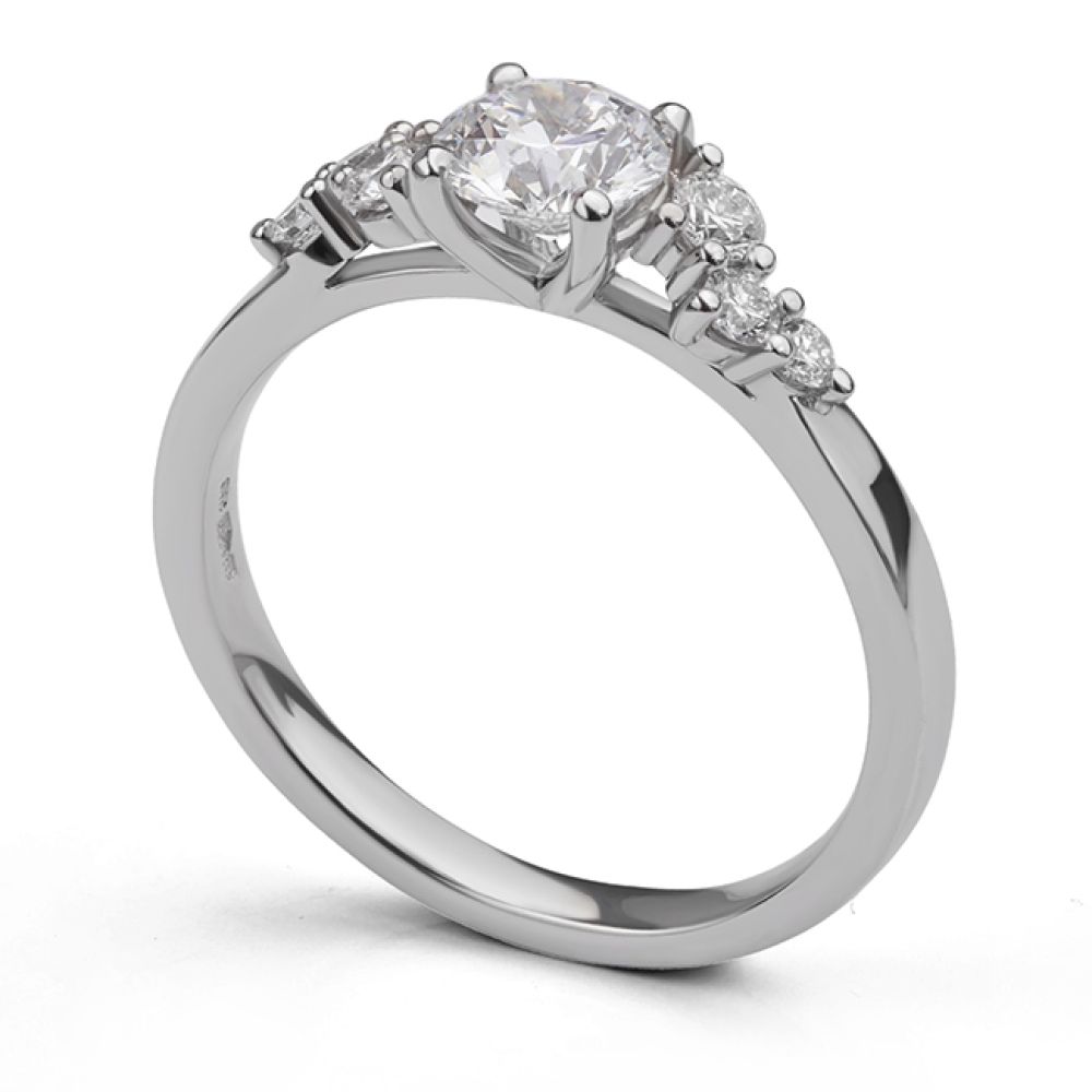 Velestia diamond scatter engagement ring side view