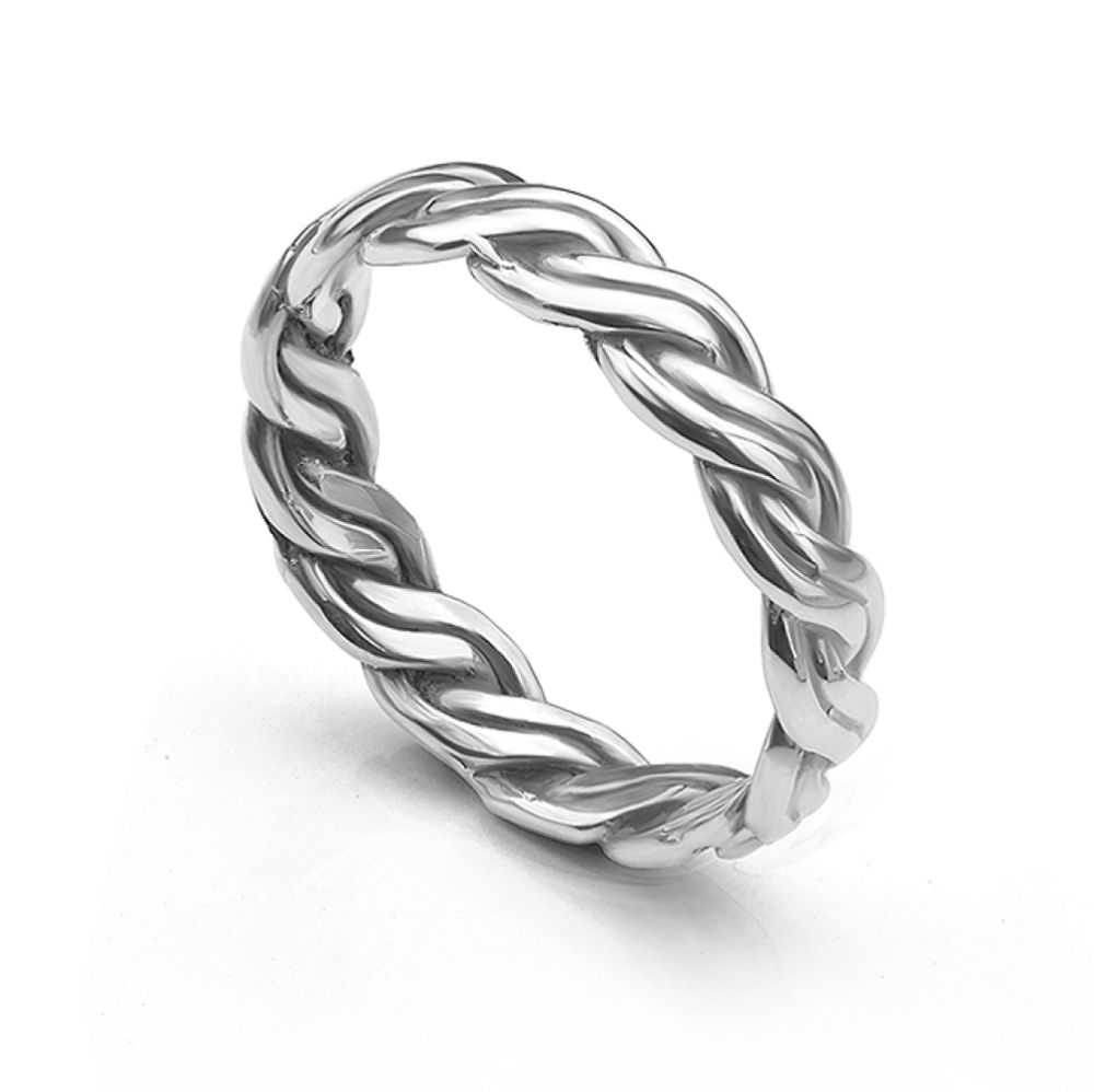 Double Interwoven Silver Band