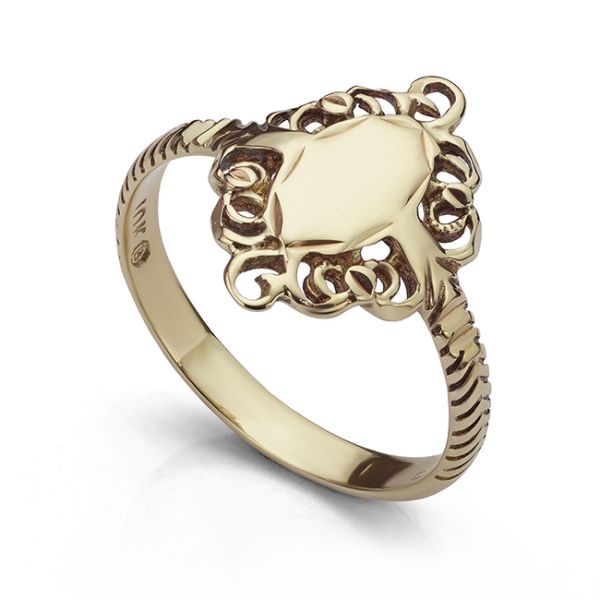 Vintage 10ct Gold Ladies Signet Ring Main Image