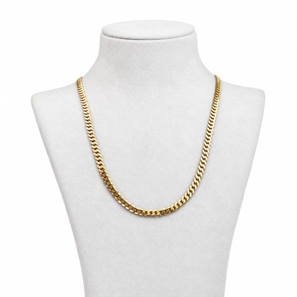 Men's Gold Flat Curb Chain – 24.5 Inches Main Image