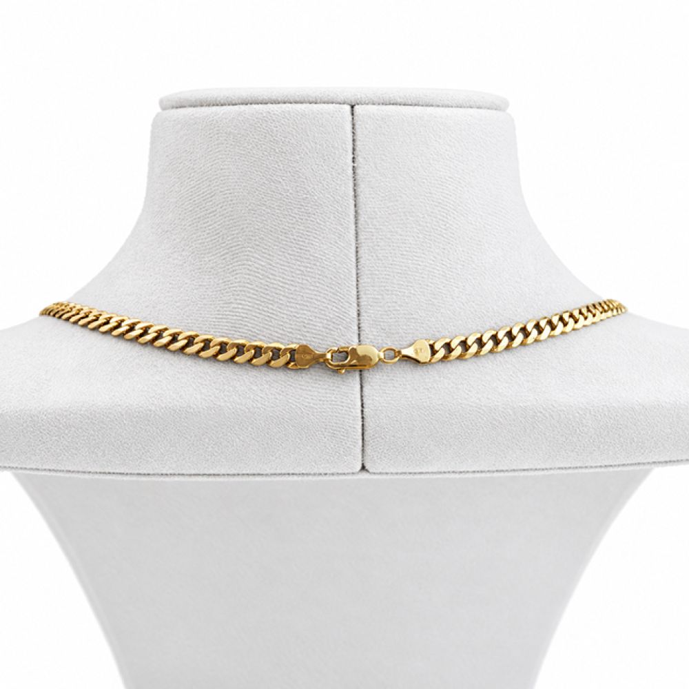 Men's Gold Flat Curb Chain – 24.5 Inches, 25.7g back view