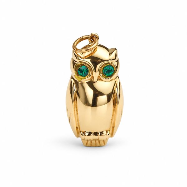 Vintage 9ct Gold Owl Pendant Main Image