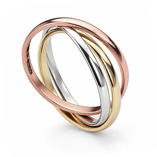 Pre-Loved 3 Colour Gold Trinity Ring Set Main Image
