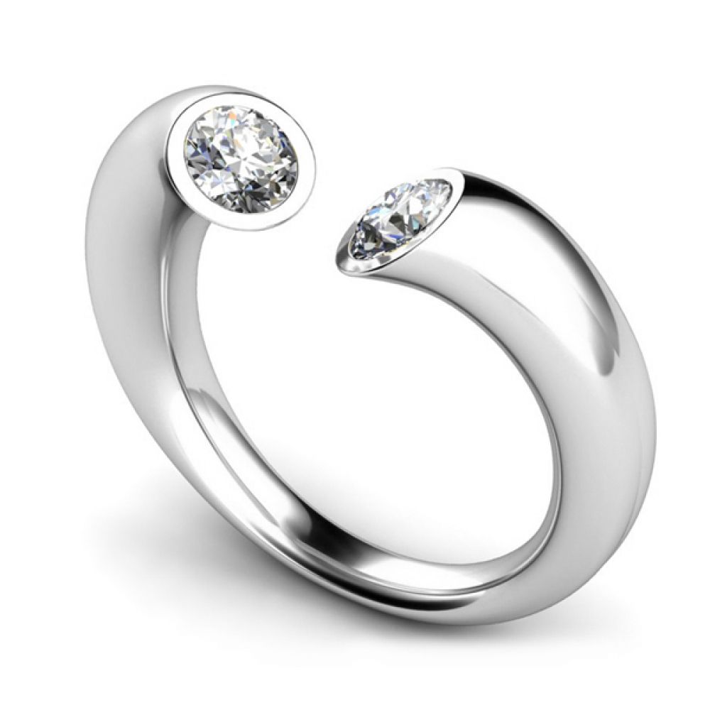 Modern 2 Stone Diamond Ring Modern 2 Stone Diamond Ring