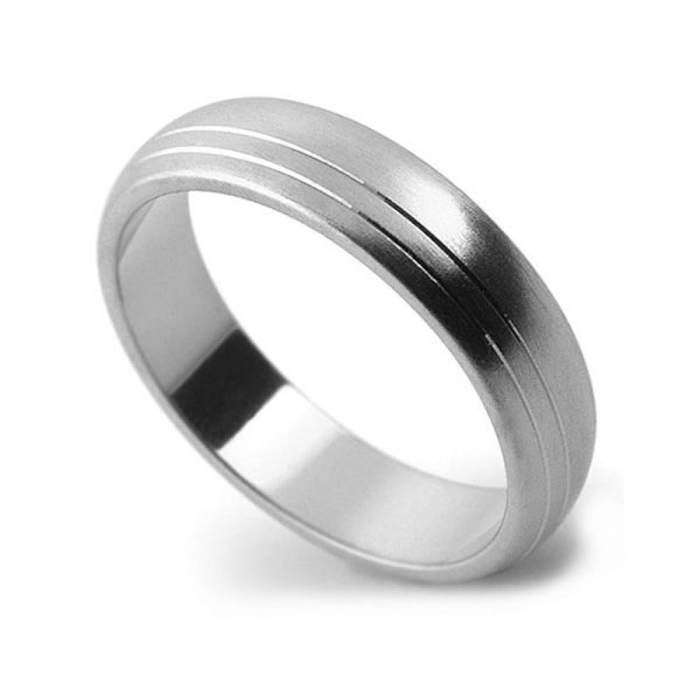 Satin Finish Traditional Court Profile Wedding Ring