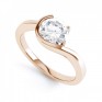 Asymmetrical Claw & Bezel Bezel Set Ring Rose Gold Asymmetrical Claw & Bezel Bezel Set Ring Rose Gold