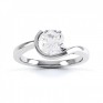 Asymmetrical engagement ring R1D010B top view white gold Asymmetrical engagement ring R1D010B top view white gold