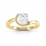 Asymmetrical engagement ring R1D010B top view yellow gold Asymmetrical engagement ring R1D010B top view white gold