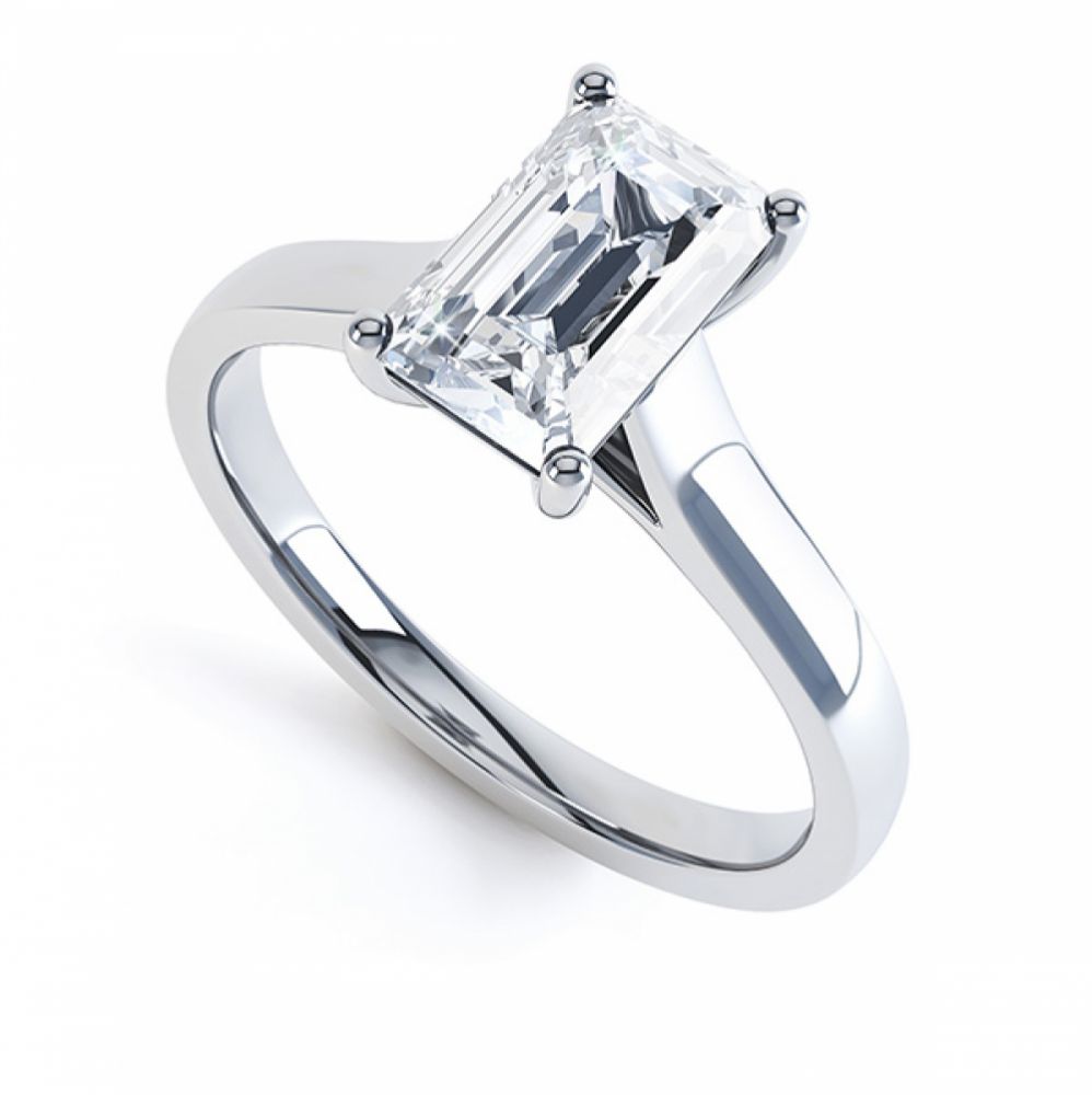 Eden - Four Claw Emerald Cut Solitaire