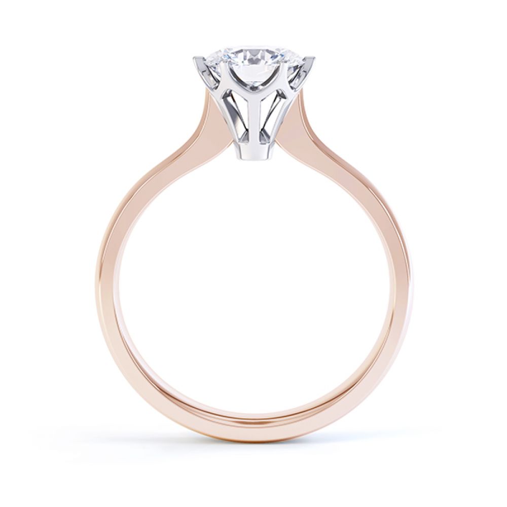 R1D021 rose gold fluted high six claw setting R1D021 rose gold fluted high six claw setting