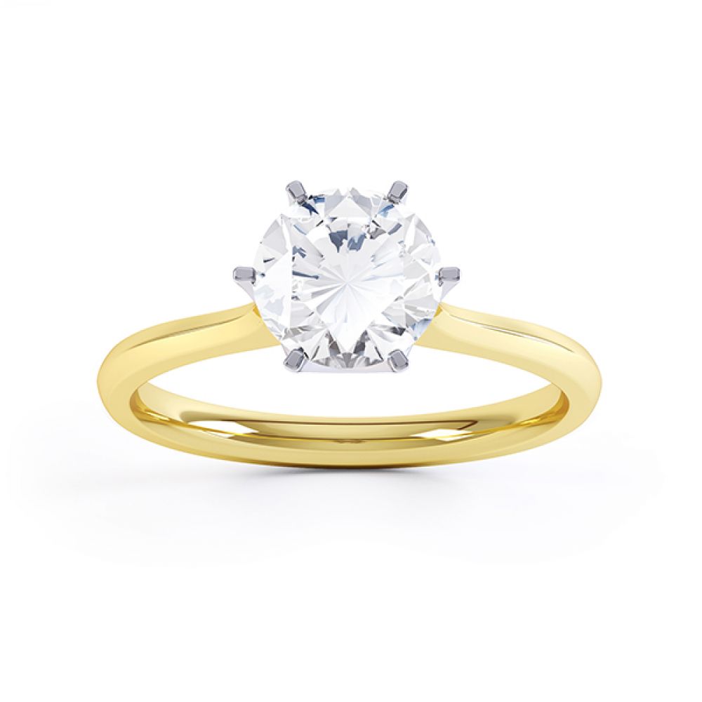 R1D021 fluted 6 claw engagement ring top view yellow gold R1D021 fluted 6 claw engagement ring top view yellow gold