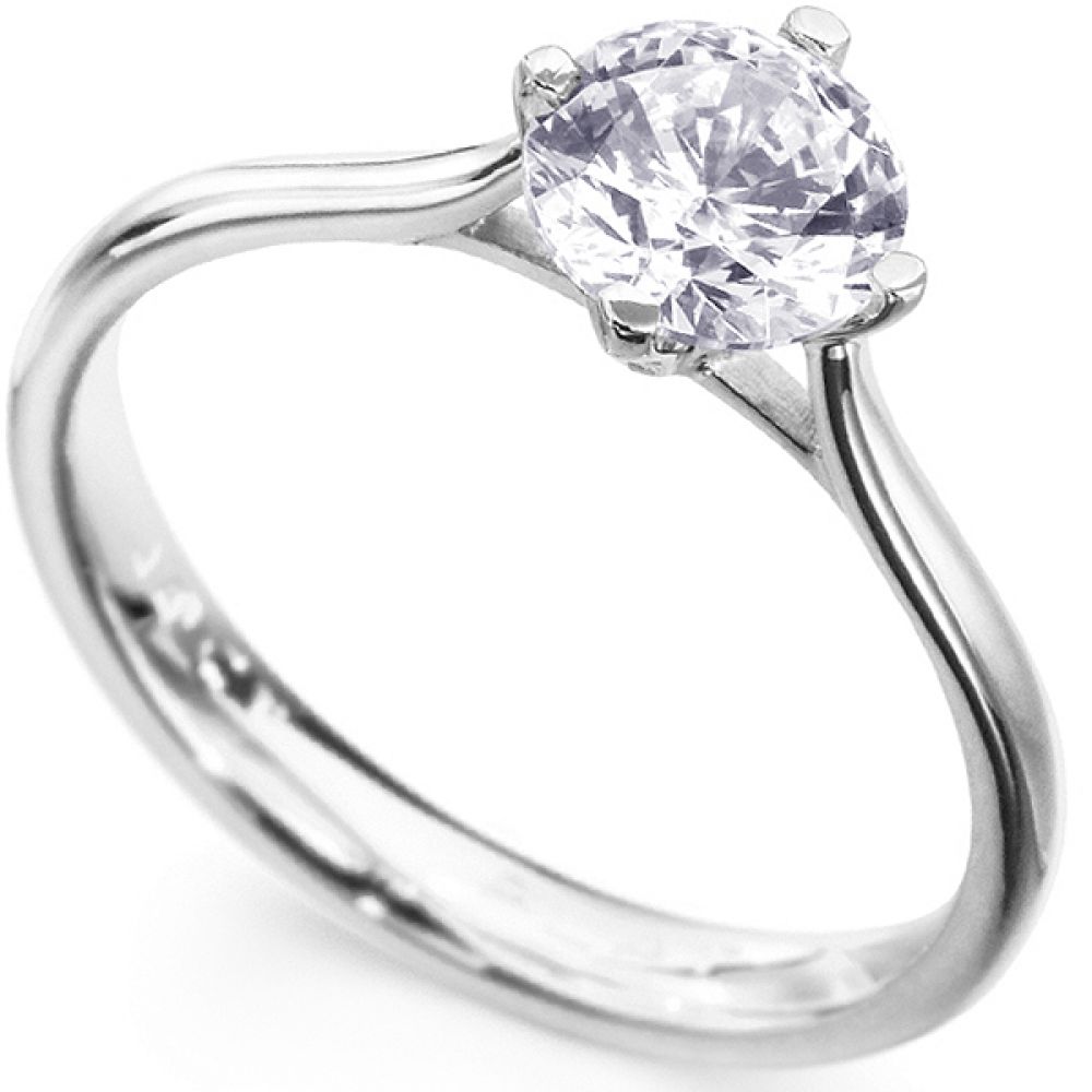 Four Claw Low Setting Solitaire Engagement Ring