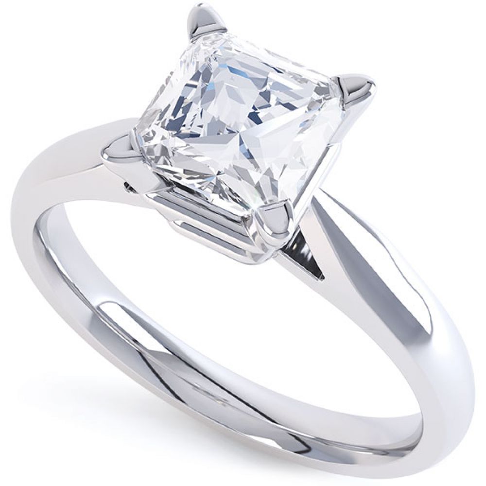 Ivy - 4 claw solitaire princess cut diamond engagement ring