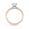 Rose gold four claw engagement ring R1D004 side view Rose gold four claw engagement ring R1D004 side view
