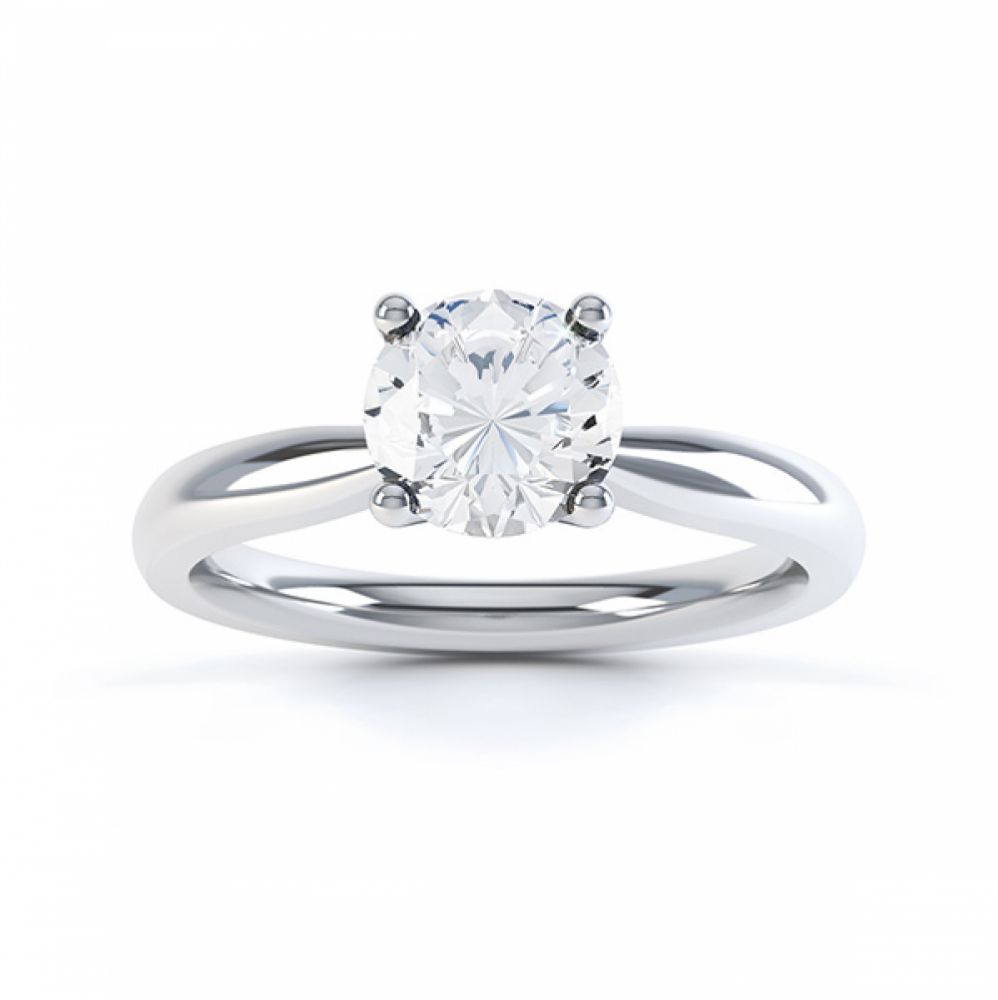 Ella engagement ring R1D004 top view in white gold