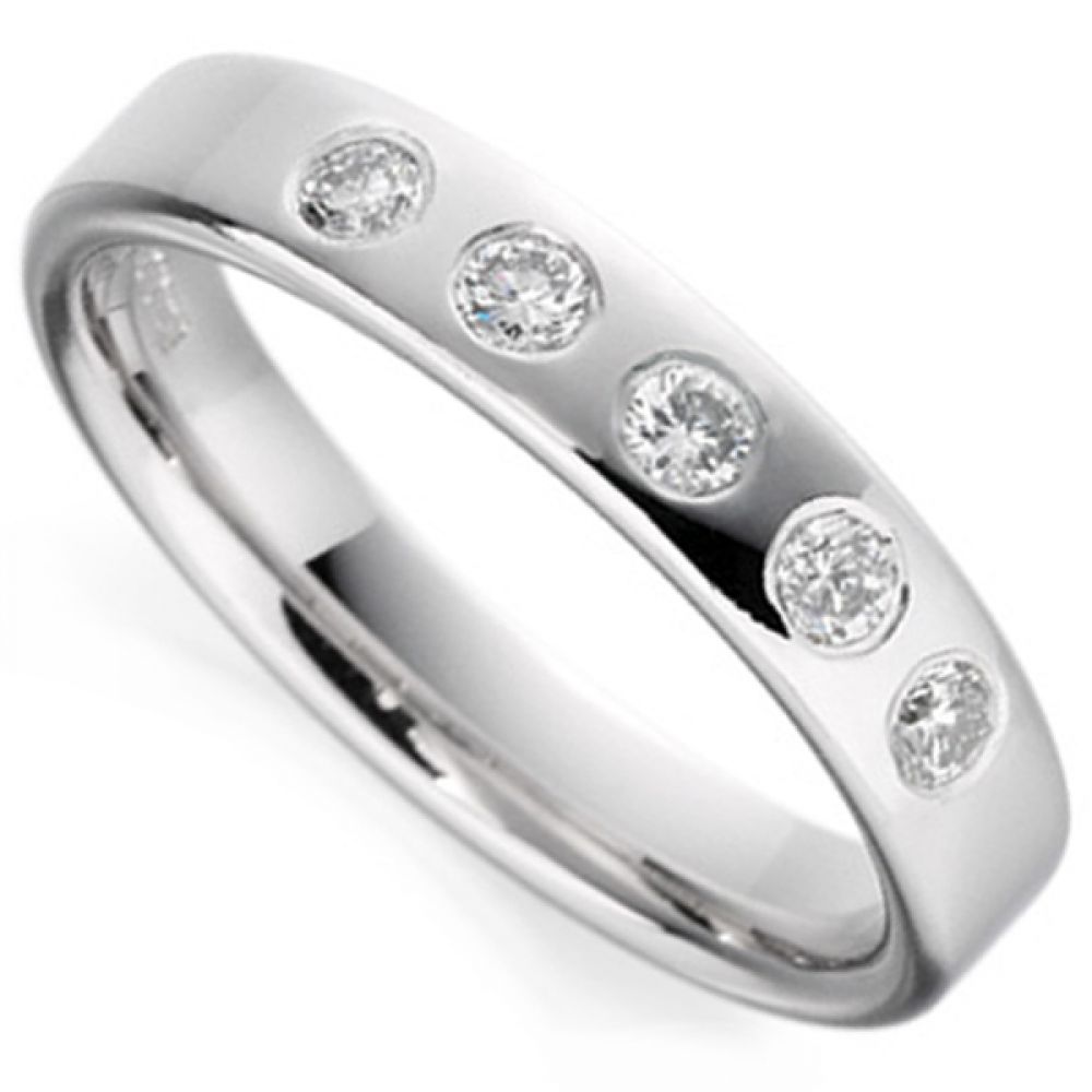 5 stone flush set diamond wedding band 5 stone flush set diamond wedding band