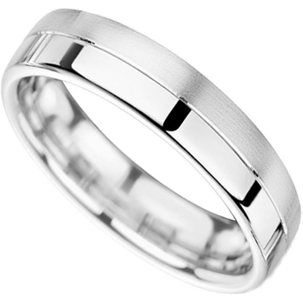 Polished and Satin finished wedding ring