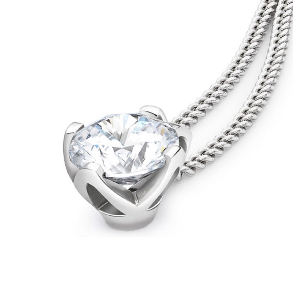 Lotus Round Brilliant cut Diamond Solitaire Pendant Lotus Round Brilliant cut Diamond Solitaire Pendant