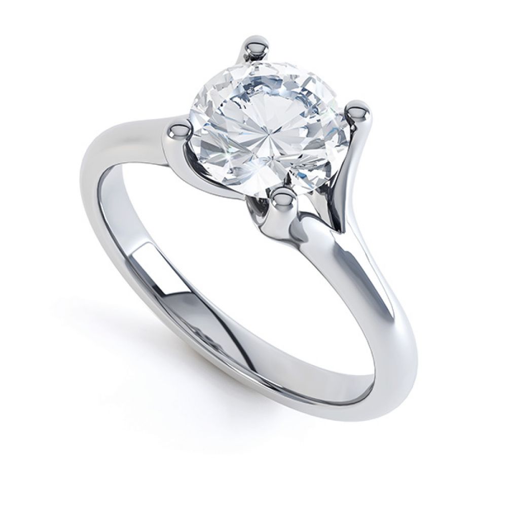 Paris - Forked Shoulder Solitaire Engagement Ring