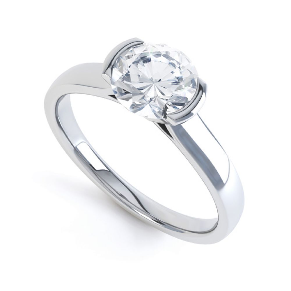 Tension Set Diamond Solitaire Engagement Ring