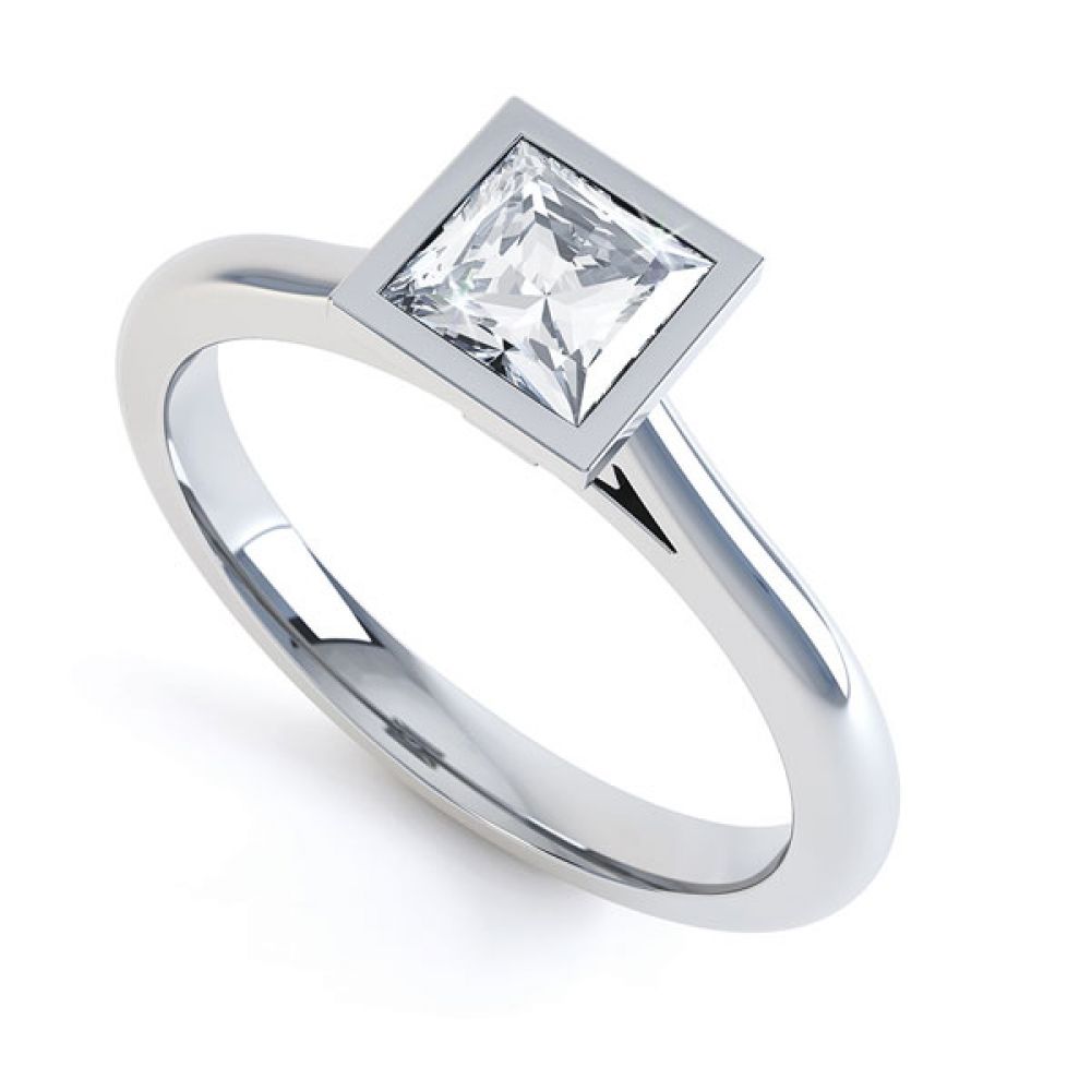 Fully Bezel set Diamond Solitaire Engagement Ring Fully Bezel set Diamond Solitaire Engagement Ring