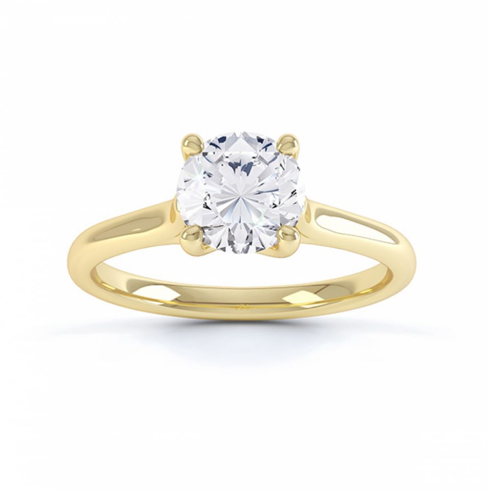 Four claw engagement ring sirius R1D053 top view yellow gold