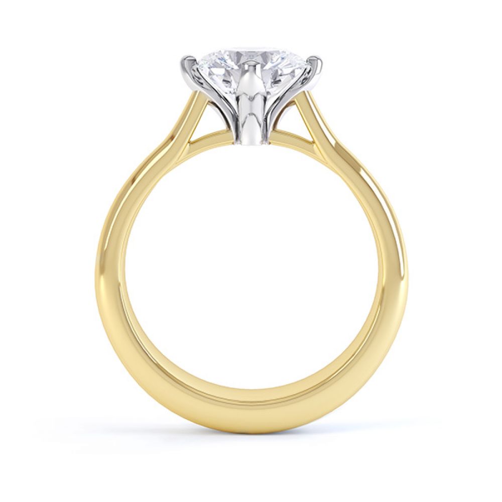 Naomi diamond engagement ring with compass setting side view in yellow gold