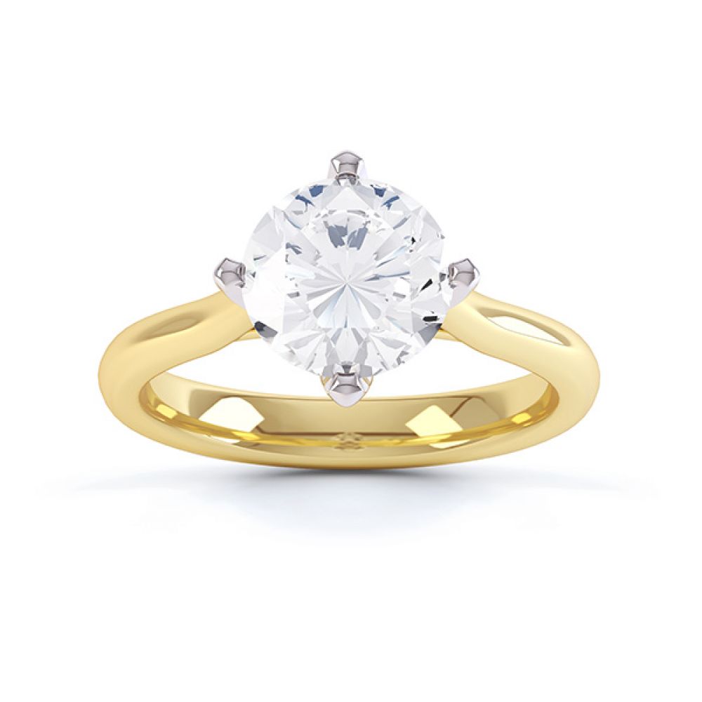 Naomi solitaire engagement ring R1D022 top view in yellow gold