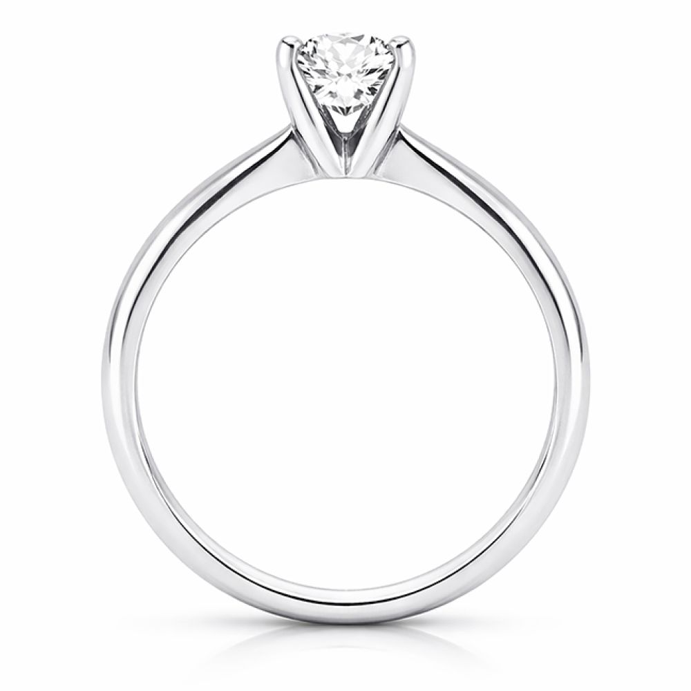 Ava 4 claw engagement ring R1D001 side view shown in white gold
