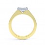 Moderne Princess cut solitaire diamond engagement ring side view yellow gold Moderne Princess cut solitaire diamond engagement ring side view yellow gold