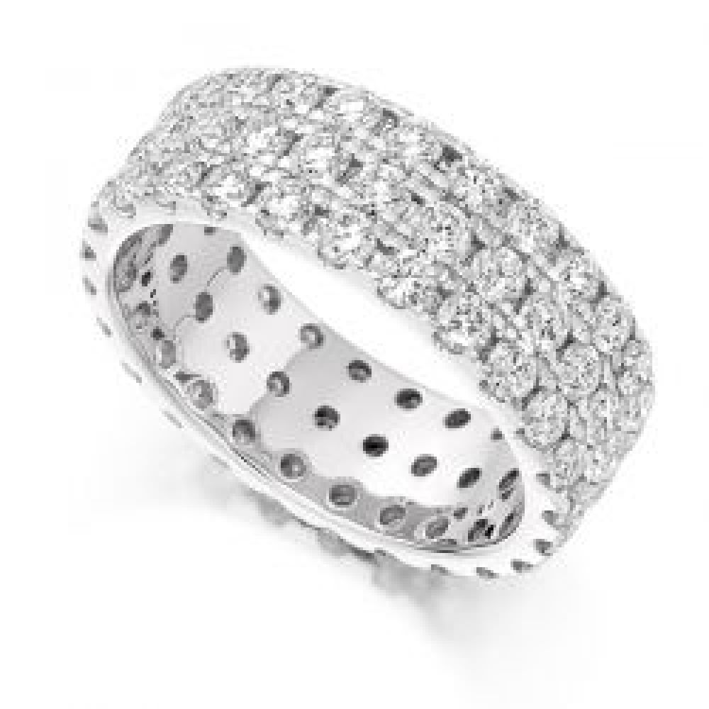 3 Carat Fully Pavè Set Diamond Eternity Ring