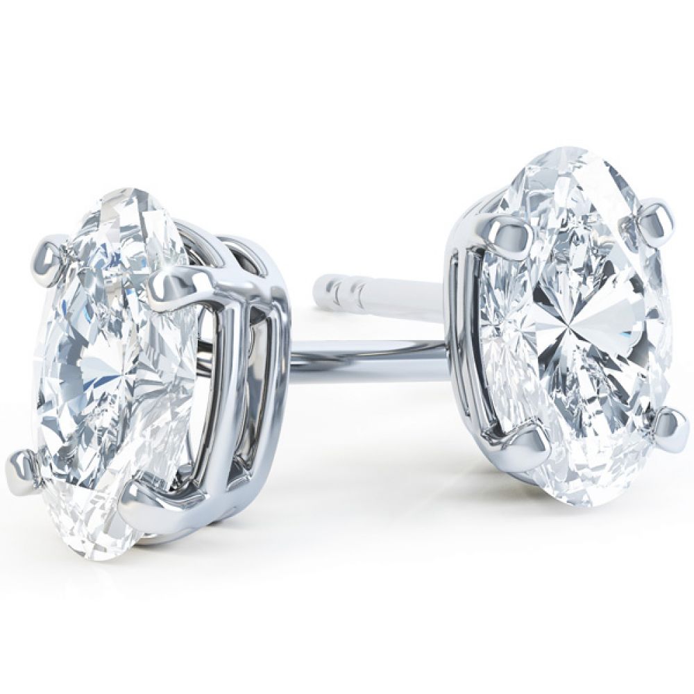 Oval Cut Diamond Stud Earrings