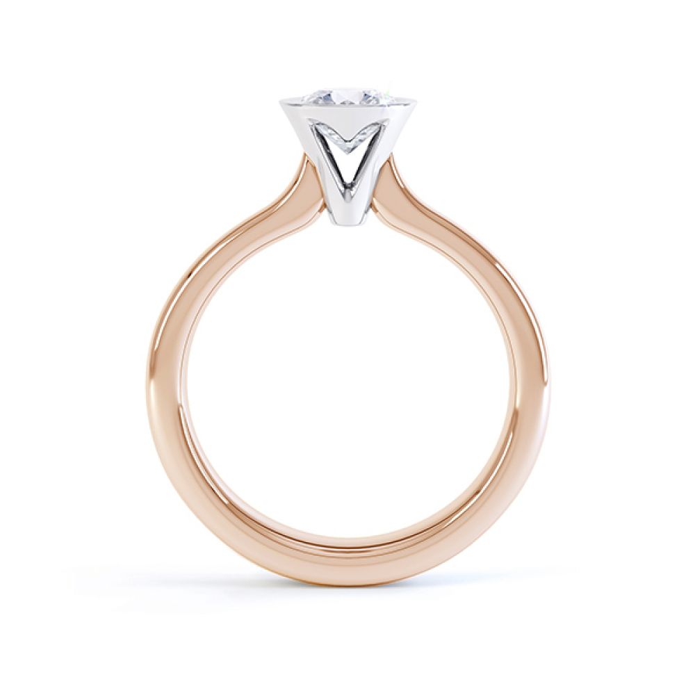Oceana R1D023 bezel solitaire ring side view rose gold Oceana R1D023 bezel solitaire ring side view rose gold