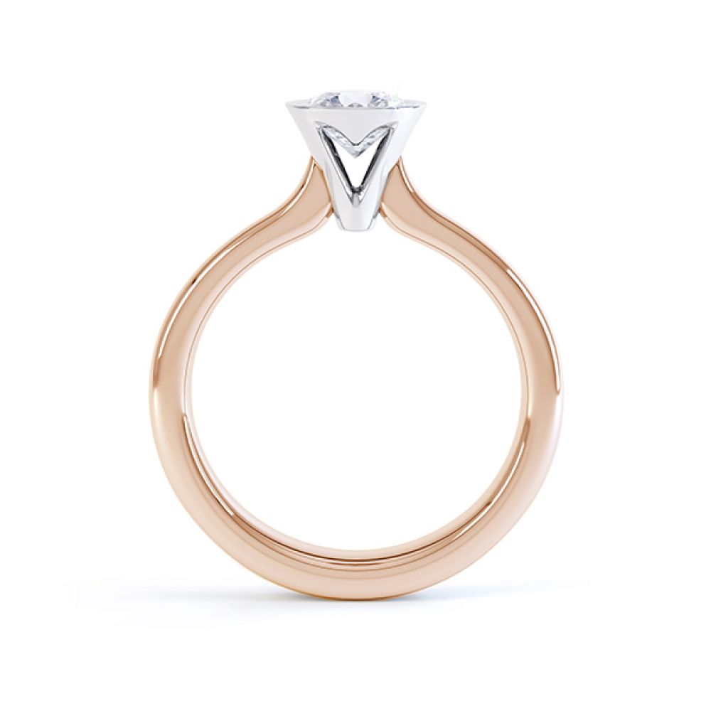 Oceana R1D023 bezel solitaire ring side view rose gold